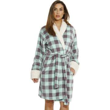 Just Love Sherpa Trim Plush Robe for Women - Soft, Cozy Wear