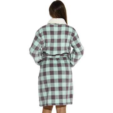 Just Love Women's Plush Sherpa Trim Robe - Cozy Comfort
