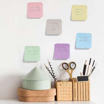 Mr. Pen- Sticky Note Set, 12 Pads, 720 Sheets, 2.8" x 2.8", 6 Pastel Color, Round Corner Colored Sticky Notes, Colorful Sticky Note, Sticky Pads, Colorful Sticky Notes, Stick Notes, Sticky Note Pad