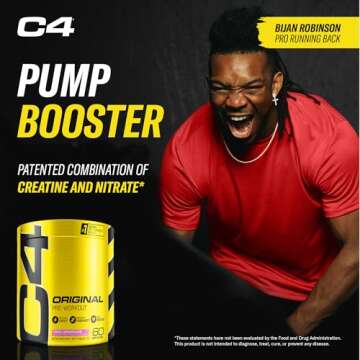 Cellucor C4 Original Pre Workout Powder Pink Lemonade Vitamin C for Immune Support Sugar Free Preworkout Energy for Men & Women 150mg Caffeine + Beta Alanine + Creatine 60 Servings
