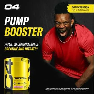 Cellucor C4 Original Pre Workout Powder Pink Lemonade Vitamin C for Immune Support Sugar Free Preworkout Energy for Men & Women 150mg Caffeine + Beta Alanine + Creatine 60 Servings