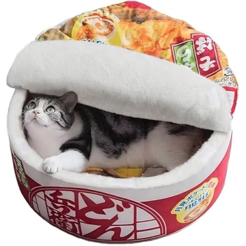 寵幸 Ramen Noodle Dog & Cat Bed - Cozy, Creative, Washable Nest for Pets