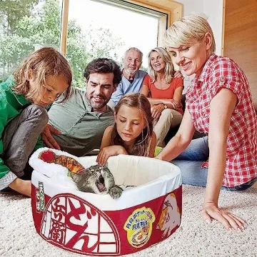 Ramen Noodle Dog & Cat Bed for Cozy Indoor Comfort
