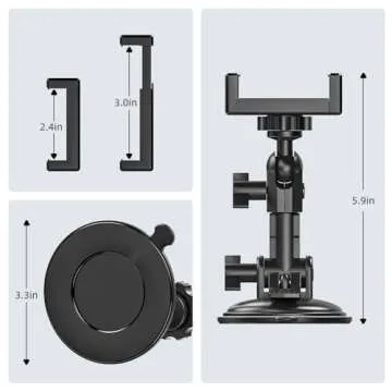 Strong Phone Suction Mount for Windshield/Window/Dashboard, Car Phone Holder Mount Compatible with iPhone 13/13 pro/13 Pro Max, iPhone 12/11/X, Samsung, etc. (Black)