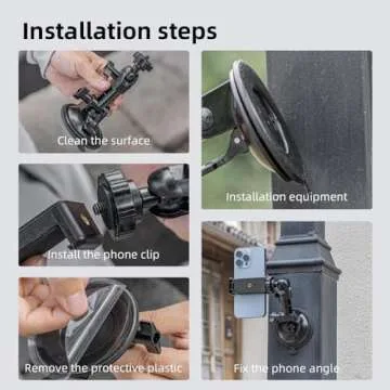 Strong Phone Suction Mount for Windshield/Window/Dashboard, Car Phone Holder Mount Compatible with iPhone 13/13 pro/13 Pro Max, iPhone 12/11/X, Samsung, etc. (Black)