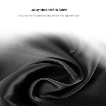 Amamba Shower Caps, Silk Lined Shower Cap for Women,Reusable,Adjustable Size, Washable & Waterproof,Large Satin Shower Cap-Black