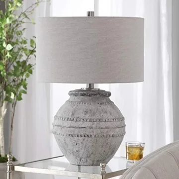 Rustic Ceramic Table Lamp with Distressed Finish