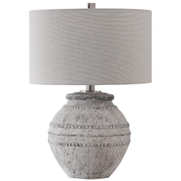 Rustic Ceramic Table Lamp with Distressed Finish