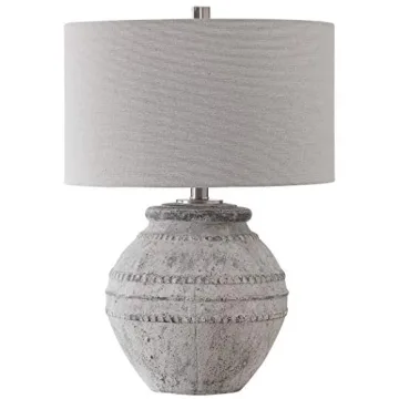 Rustic Ceramic Table Lamp with Distressed Finish