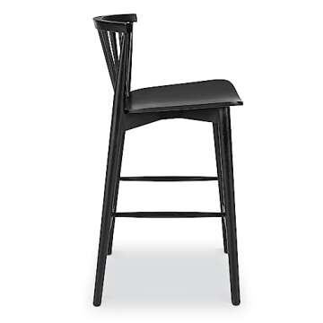 Poly and Bark Ligna Black Counter Stool - Stylish Comfort
