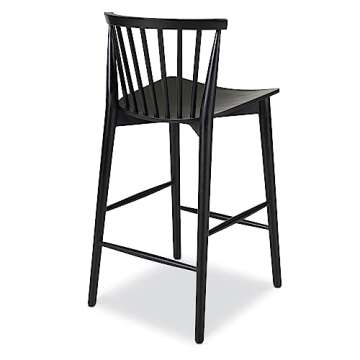 Poly and Bark Ligna Black Counter Stool - Stylish Comfort
