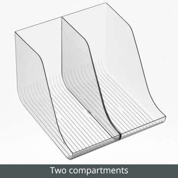 mDesign Plastic Beverage Storage Can/Bottle Dispenser for Kitchen, Fridge, Freezer, Pantry, Organizer for Soda, Pop, Drinks, Beer, Water Bottles; Holder for 24-26 Cans, Ligne Collection, 2 Pack, Clear