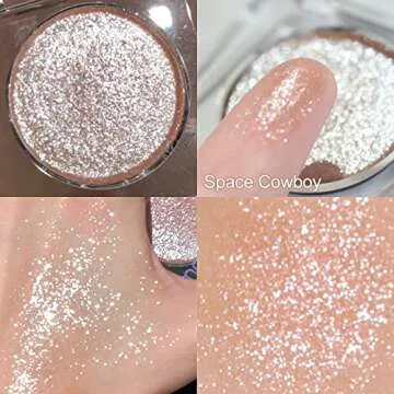 Jutqut Shimmer Glitter Eyeshadow Palette - Sparkle Champagne Gold Eye Shadow Bling Korean Eye Glitter Foil, Pigmented, Long Lasting & Ultra-Blendable for Glitter Eye Makeup