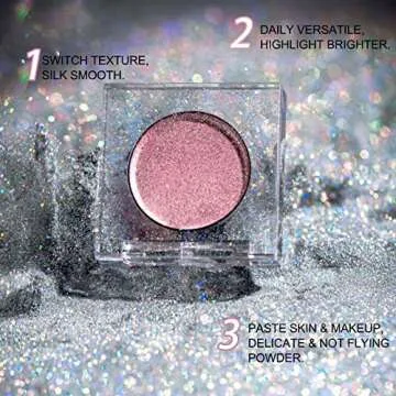 Jutqut Shimmer Glitter Eyeshadow Palette - Sparkle Champagne Gold Eye Shadow Bling Korean Eye Glitter Foil, Pigmented, Long Lasting & Ultra-Blendable for Glitter Eye Makeup