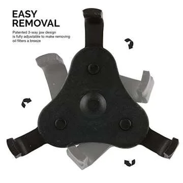 Neiko 03421A Two Way Universal Adjustable Oil Filter Wrench | 3-Jaw Design | 3/8" Square Drive Socket | Includes 1/2" Adaptor | Automotive Tool