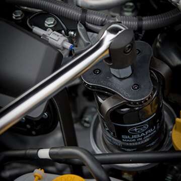 Neiko 03421A Two Way Universal Adjustable Oil Filter Wrench | 3-Jaw Design | 3/8" Square Drive Socket | Includes 1/2" Adaptor | Automotive Tool