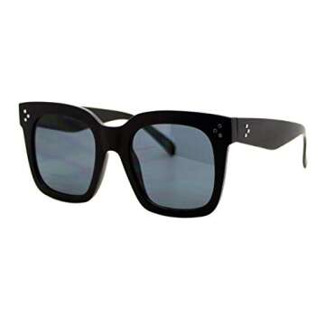 Womens Oversized Fashion Sunglasses Big Flat Square, Matte Black, Size One Size