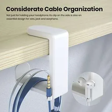 Adjustable EURPMASK Rotating Headphone Holder for Desk