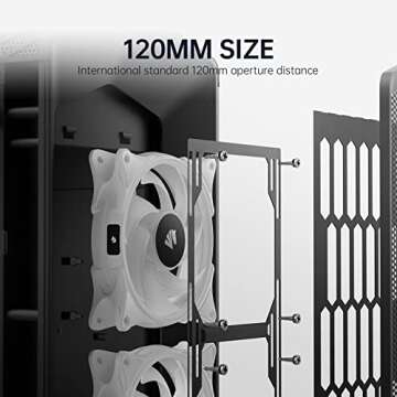 AsiaHorse FS-9002 Pro 120mm RGB Case Fan, 26 LED ARGB and Double LED Lingting Loops, 800-1800rpm Pwm...