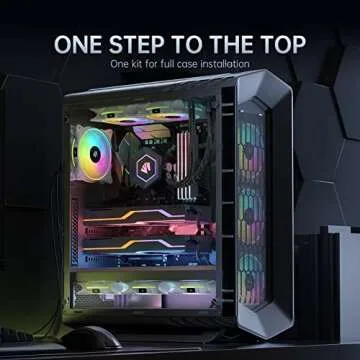 AsiaHorse FS-9002 Pro 120mm RGB Case Fan, 26 LED ARGB and Double LED Lingting Loops, 800-1800rpm Pwm Case Fan with Motherboard Sync/Analog Controller(9 Pack, White)