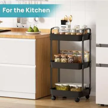 Vtopmart 3 Tier Rolling Cart - Ultimate Space Saver for Home Organization