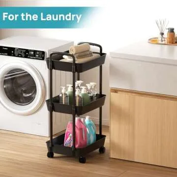 Vtopmart 3 Tier Rolling Cart - Ultimate Space Saver for Home Organization
