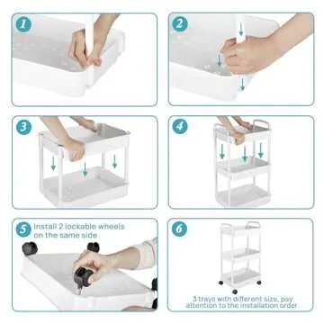 Vtopmart 3 Tier Rolling Cart - Ultimate Space Saver for Home Organization