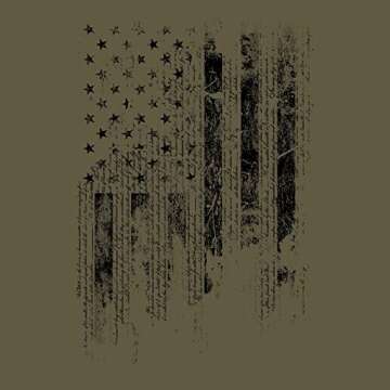 Grunt Style 1776 Flag Men's T-Shirt (Military Green, XLarge)