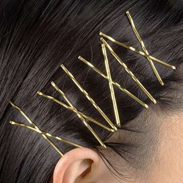 Deoot 120 PCS 2 Inches Bobby Pins Non Slip Hair Pins Black & Blonde for Women Hair Accessories with Storage Box