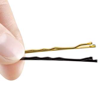 Deoot 120 PCS 2 Inches Bobby Pins Non Slip Hair Pins Black & Blonde for Women Hair Accessories with Storage Box