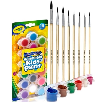 Ultimate Kids Painting Set with 18 Washable Colors and Brushes