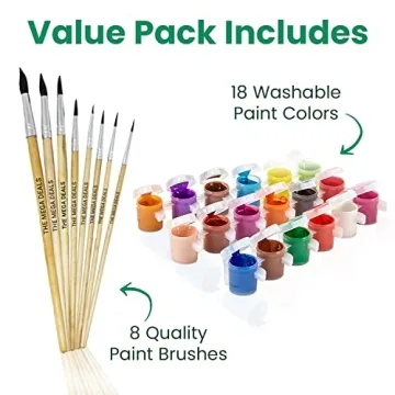 Ultimate Kids Painting Set with 18 Washable Colors and Brushes