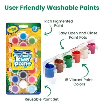 Ultimate Kids Painting Set with 18 Washable Colors and Brushes