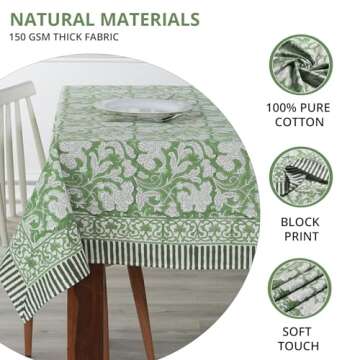 Ridhi Hand Block Print Cotton Tablecloth for Memorable Meals