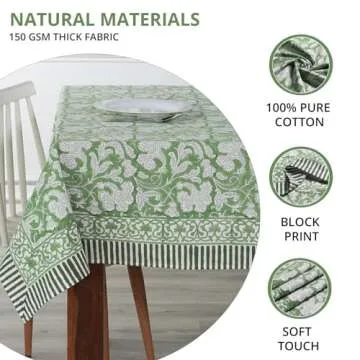Ridhi Hand Block Print Cotton Tablecloth for Memorable Meals