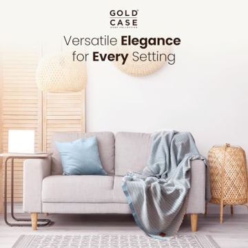 Gold CASE 100% Recycled Cotton Throw Blanket - Beige