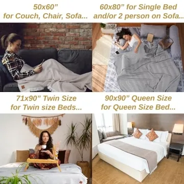 Gold CASE 100% Recycled Cotton Throw Blanket - Beige