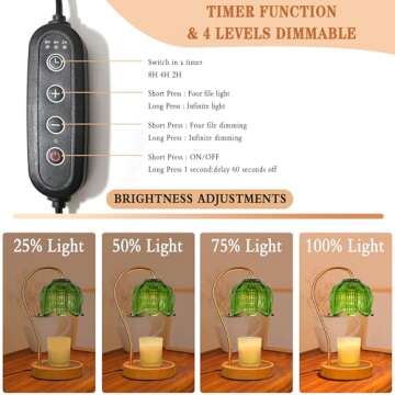 NONVJJ Candle Warmer lamp with Timer Dimmer,Electric Candle Warmer, Vintage Flower Lotus lamp,Compat...