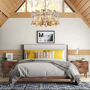 Akeelighting Gold Crystal Chandelier for Home Elegance