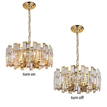 Akeelighting Gold Crystal Chandelier for Home Elegance