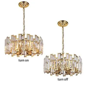 Akeelighting Gold Crystal Chandelier for Home Elegance