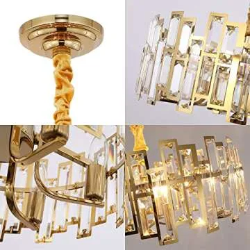 Akeelighting Gold Crystal Chandelier for Home Elegance