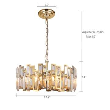 Akeelighting Gold Crystal Chandelier for Home Elegance