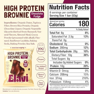 Elavi Protein Brownies: Delicious Vegan Treat with 10g Protein
