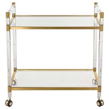 SAFAVIEH Couture Collection Duval Bronze Acrylic Bar Trolley