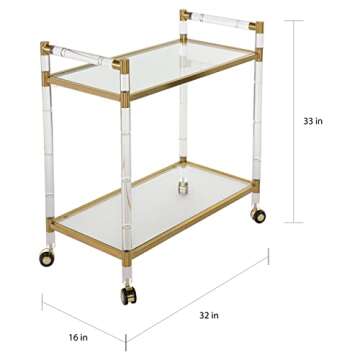 SAFAVIEH Couture Collection Duval Bronze Acrylic Bar Trolley