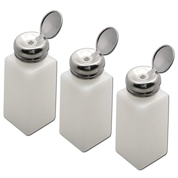 T Tulead 250ml Push Down Dispenser Bottle Pump Dispenser Pack of 3 for Makeup Remover Nail Polish