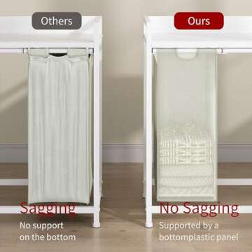 Herture Laundry Hamper with Shelf - 3 Section Sorter