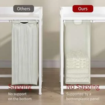 Herture Laundry Hamper with Shelf - 3 Section Sorter