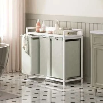 Herture Laundry Hamper with Shelf - 3 Section Sorter